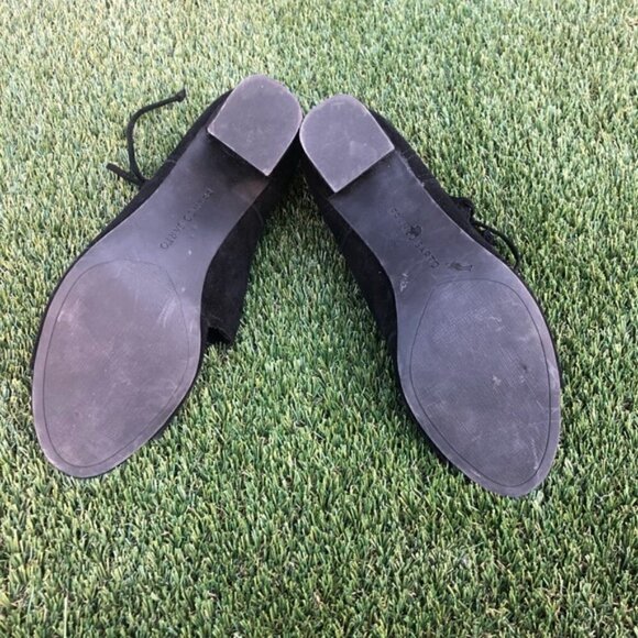 Franco Sarto Black Gazella Suede Lace Up Block Heeled Boots 8.5 - Picture 6 of 6